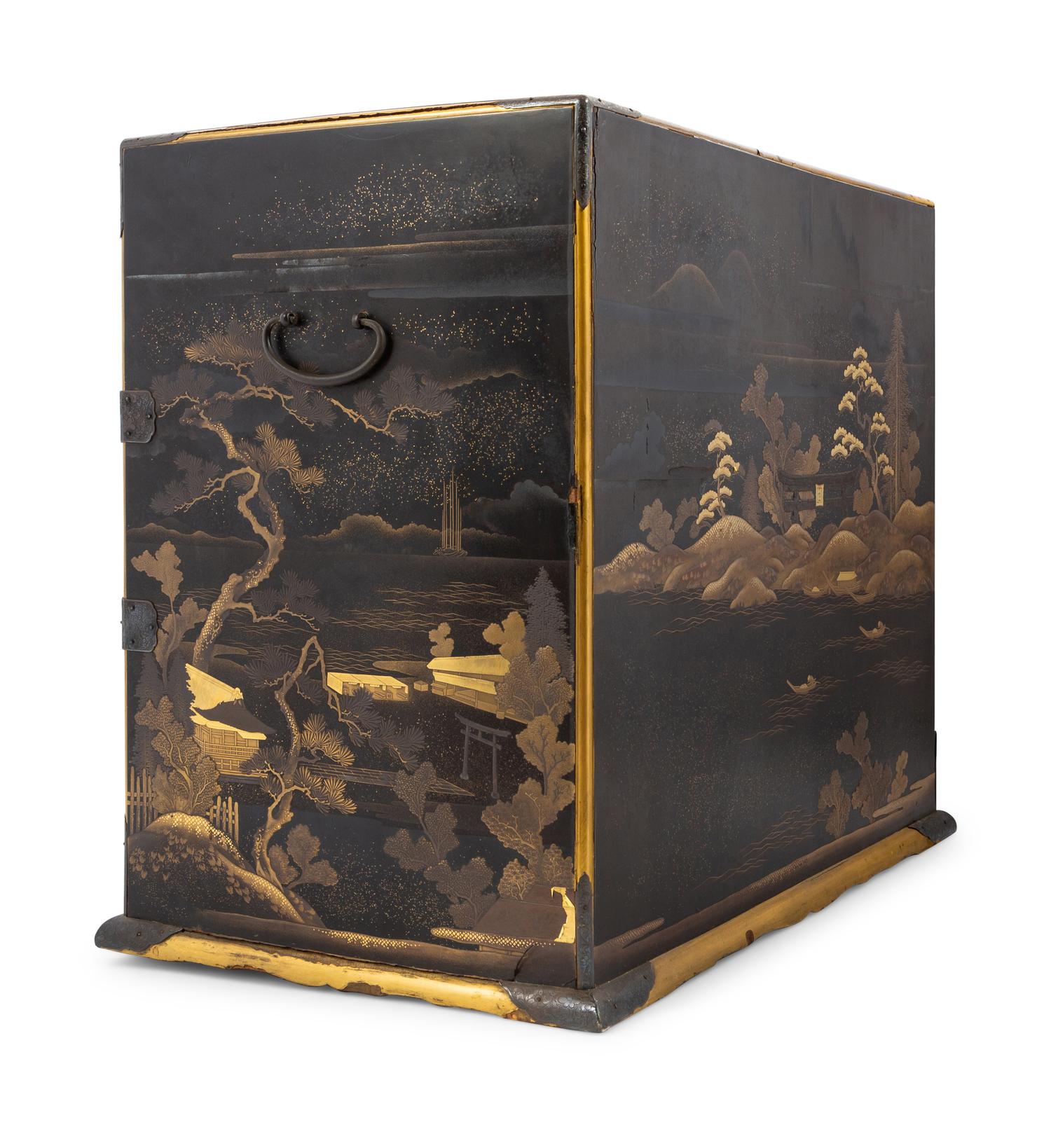 A Japanese Black and Gilt Decorated Table Cabinet, Kodanshu