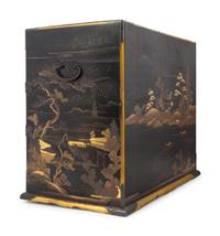 A Japanese Black and Gilt Decorated Table Cabinet, Kodanshu