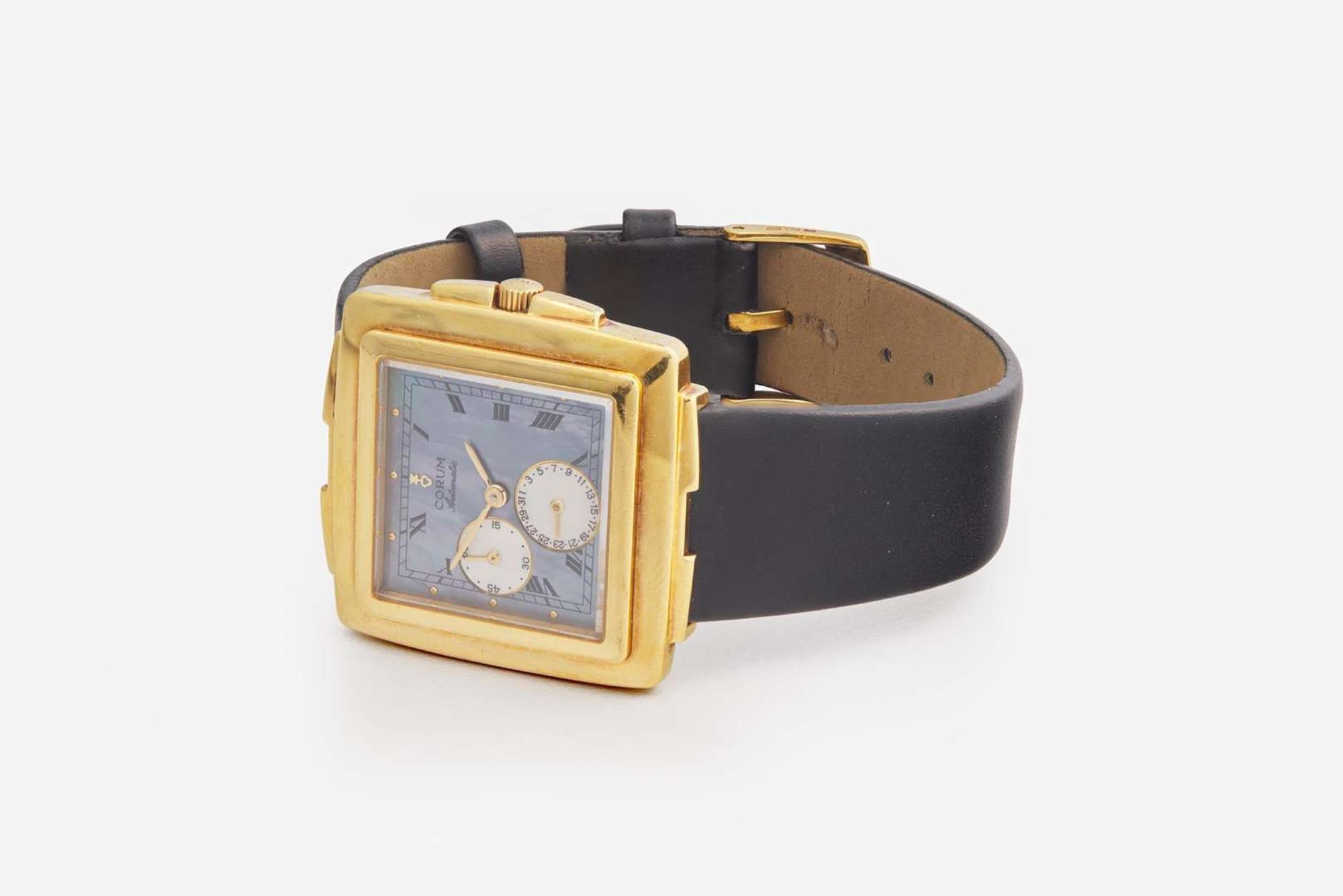 A Men's 18K Yellow Gold Corum Quadratus Watch
