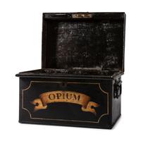 A Painted Tin Opium Storage Box