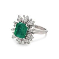 COLOMBIAN EMERALD AND DIAMOND RING