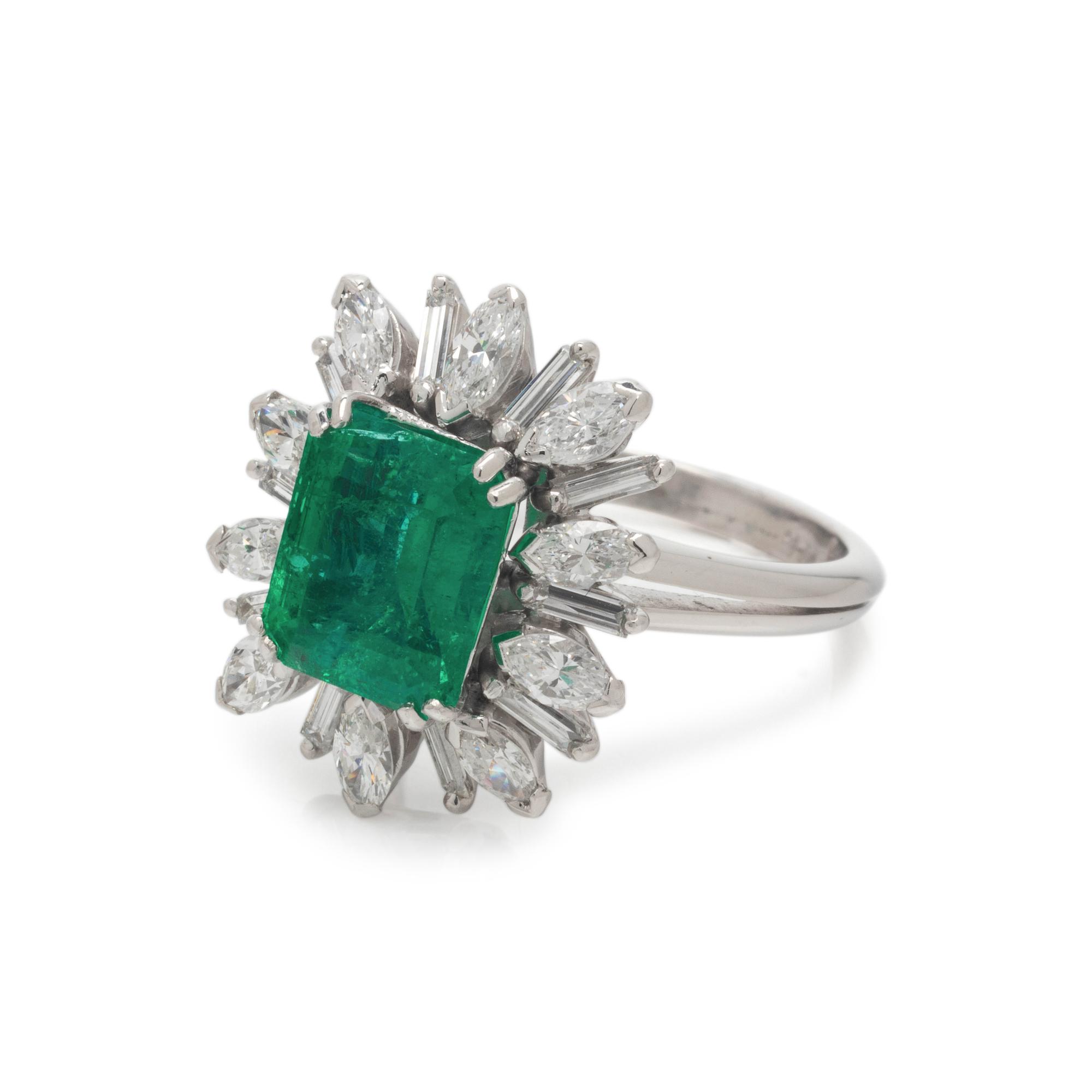 COLOMBIAN EMERALD AND DIAMOND RING