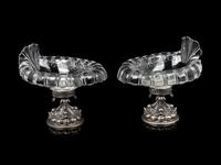 A Pair of German Silver Mounted Glass Bowls