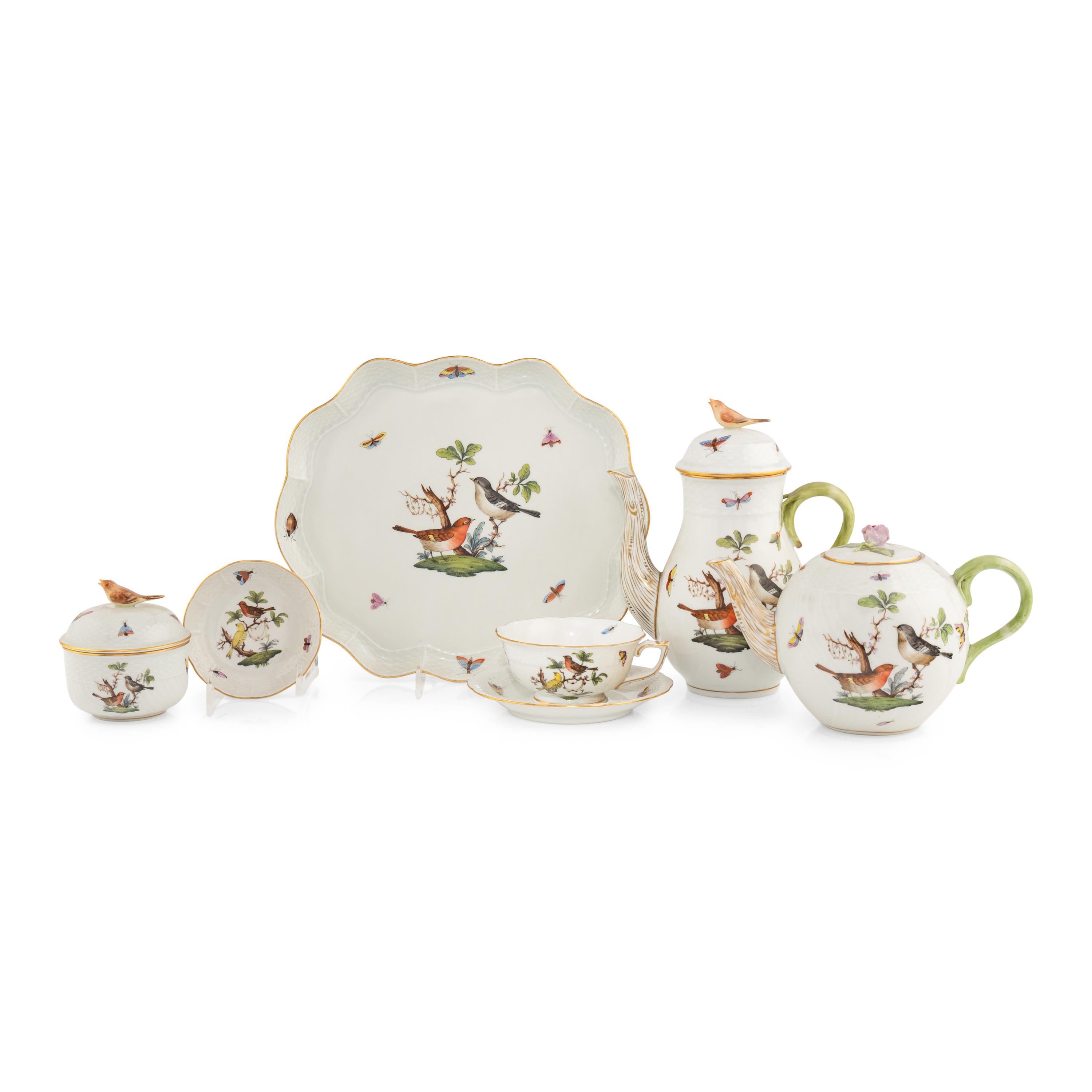 A Collection of Herend Rothschild Bird Porcelain Articles