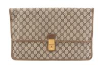 A Gucci Monogram Canvas Folio, 16" x 10".