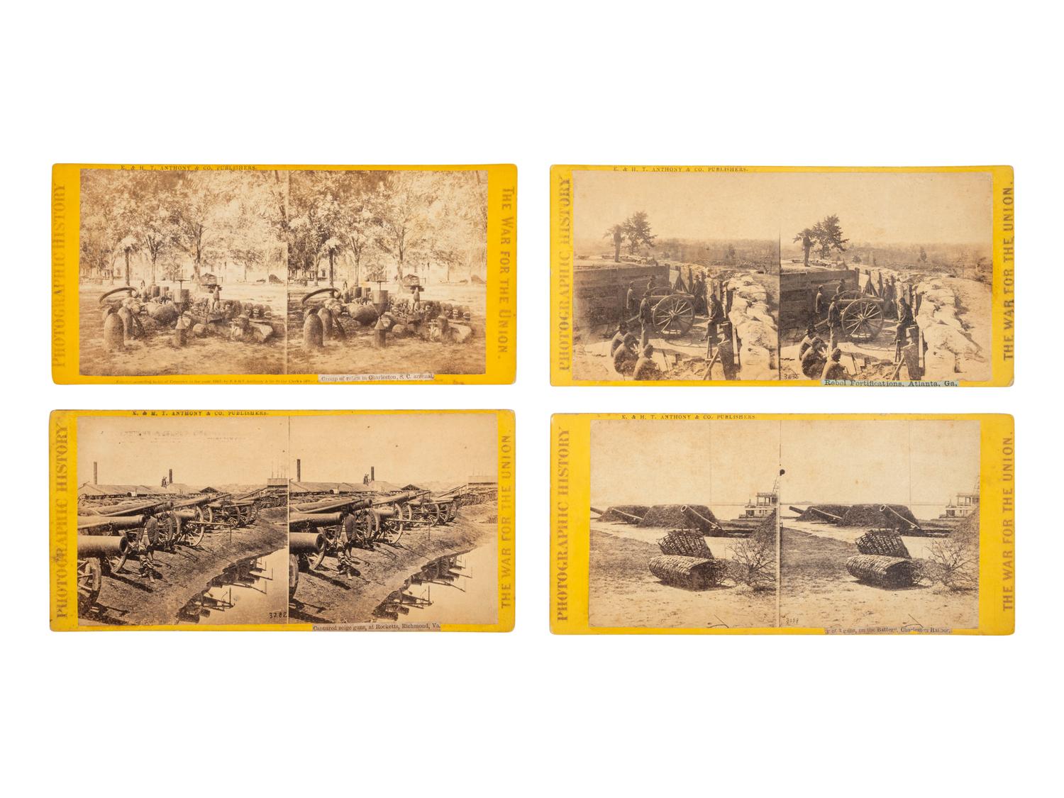 [CIVIL WAR]. 16 stereoviews featuring artillery and munitions. New York: E. & H. T. Anthony & Co.