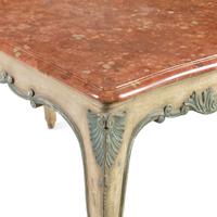 An Italian Polychrome Painted Faux Marble-Top Table