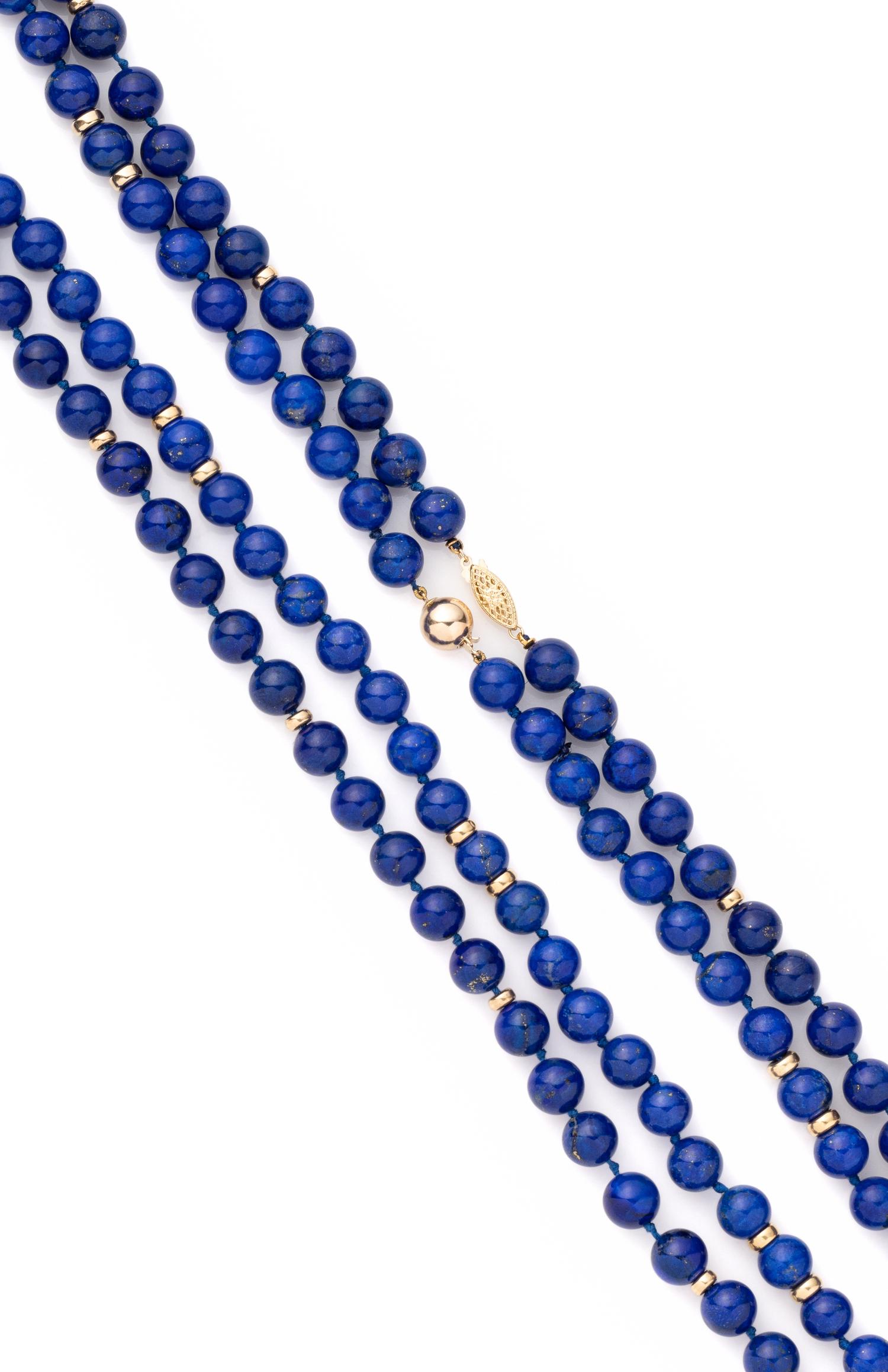 COLLECTION OF LAPIS LAZULI BEAD NECKLACES