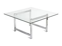 A Chrome and Glass Low Table