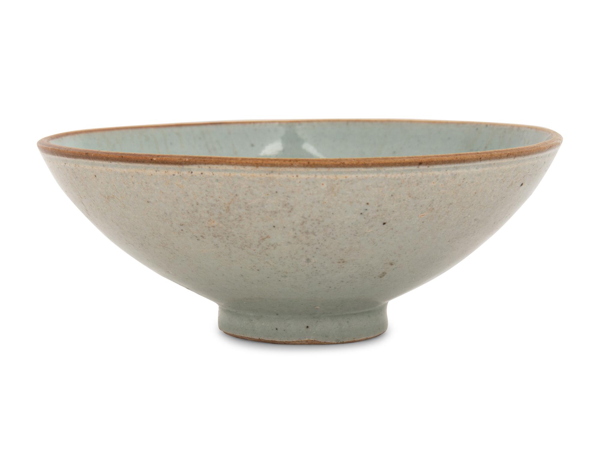 A Chinese Incised Qingbai Glazed Porcelain Conical Bowl