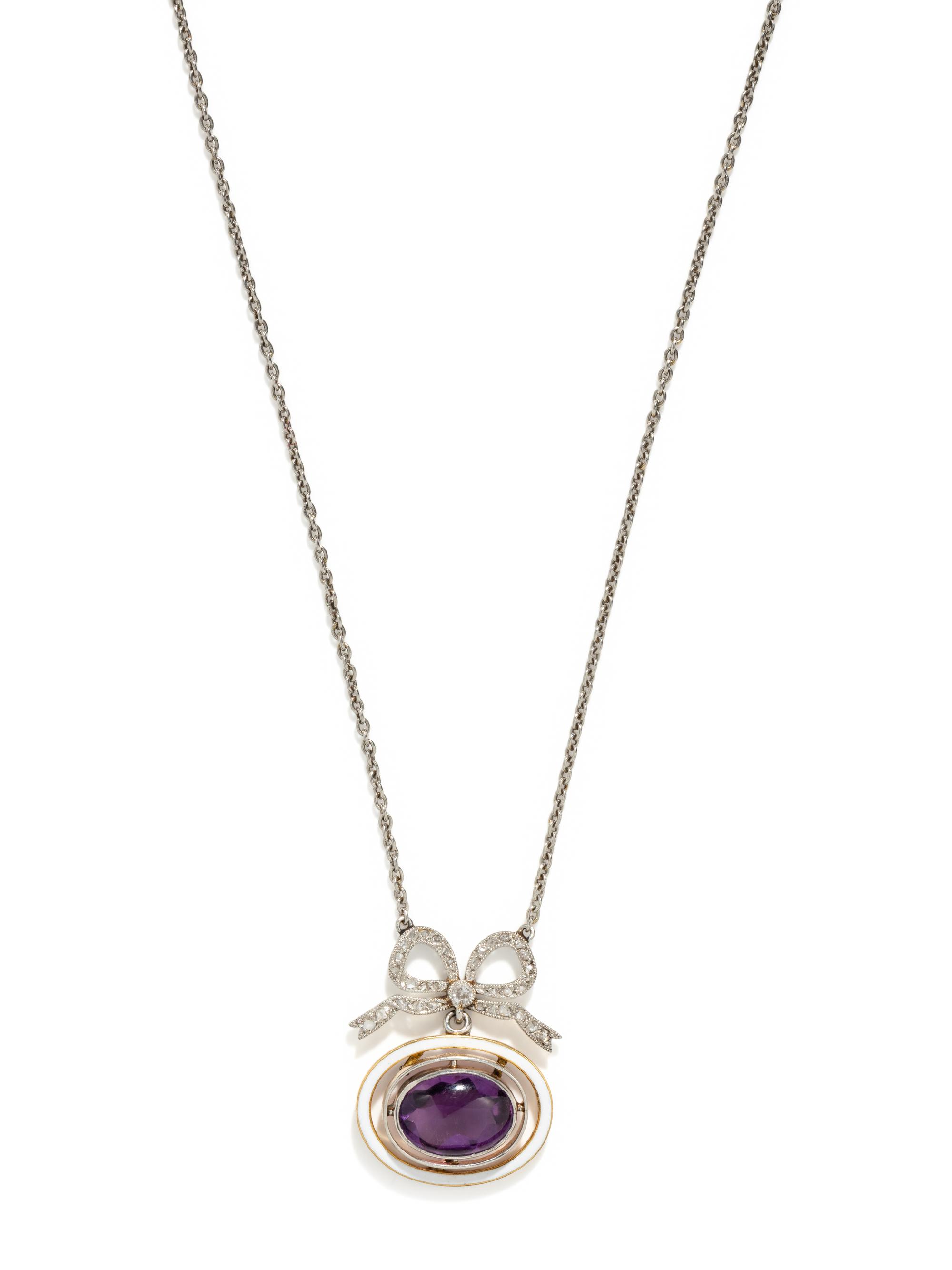 CARTIER, PARIS, ANTIQUE, AMETHYST AND DIAMOND NECKLACE