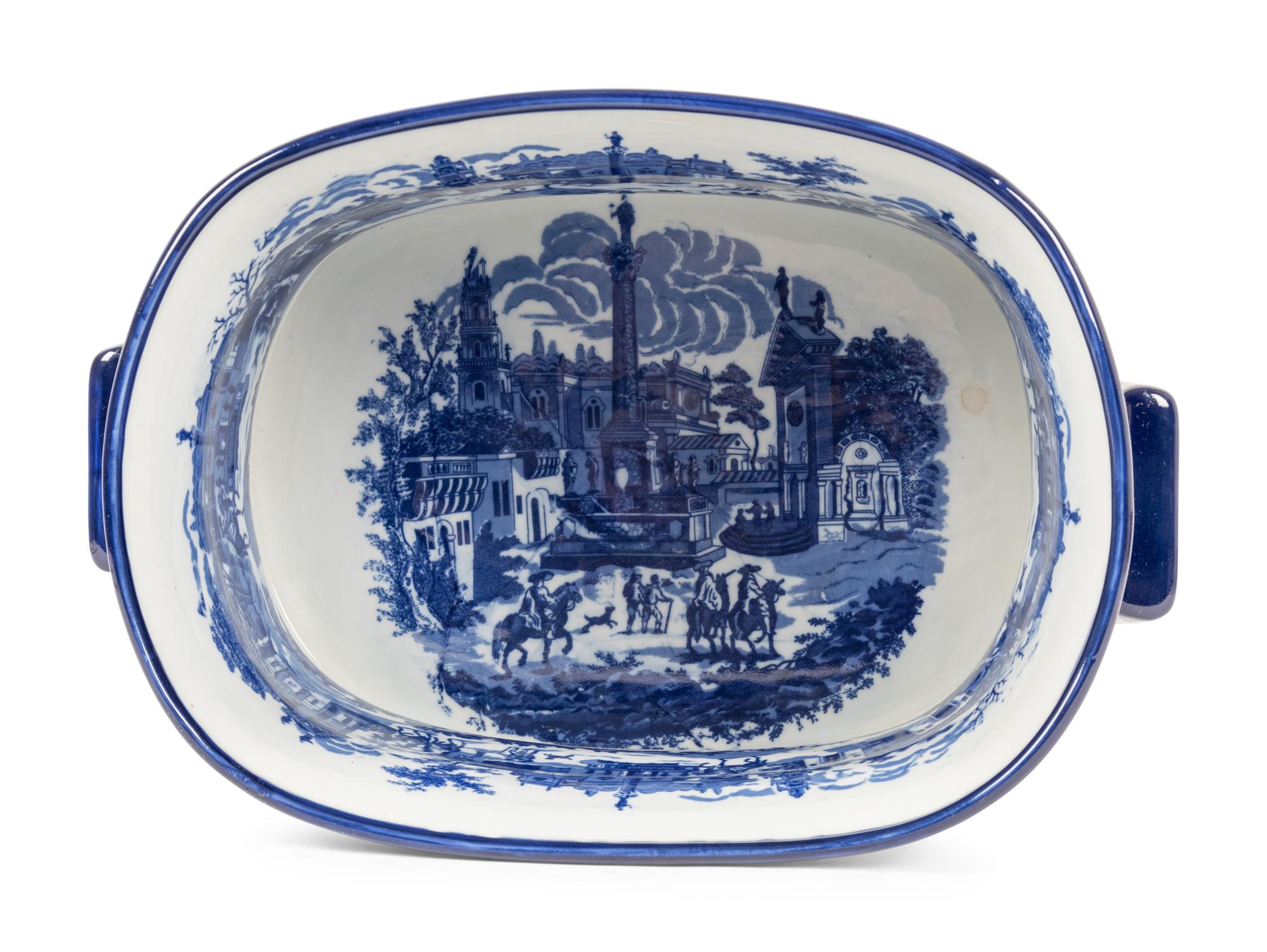 An English Transfer-Decorated Stoneware Basin