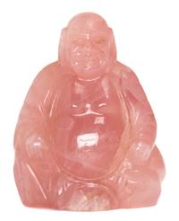 A Carved Rose Quartz Seated Buddha Height 4 1/2 inches. — 20TH CENTURY