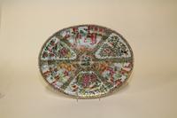 A Rose Medallion Porcelain Platter. Length 16 1/2 inches.
