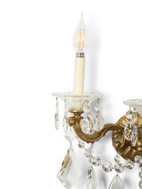 A Pair of French Gilt Bronze Three-Light Sconces