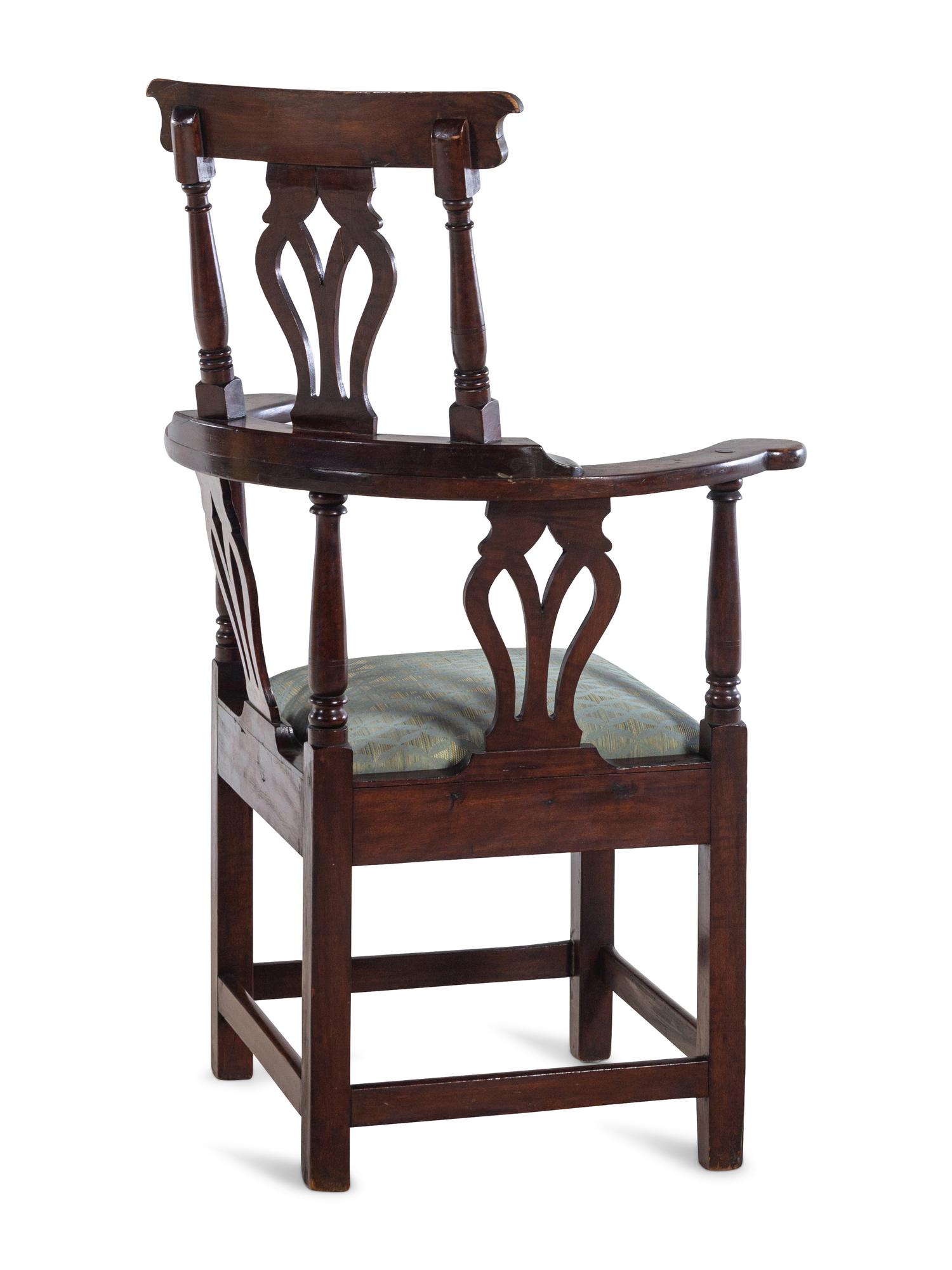 A George III Mahogany High-Back Corner Chair