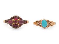 A Collection of Victorian Gold and Gemstone Rings,