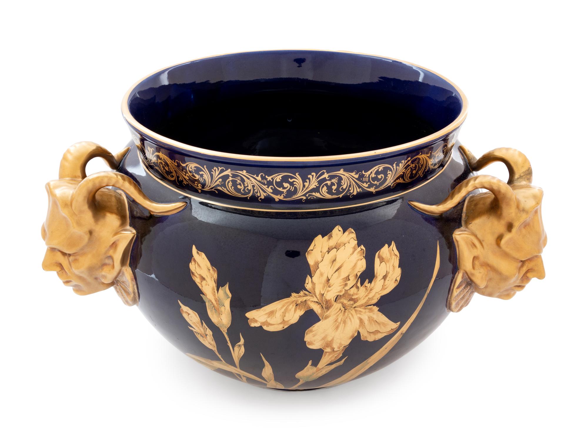 An English Parcel Gilt Ceramic Jardinière