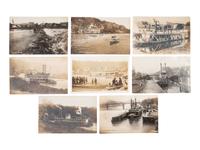 [EPHEMERA]. Approx. 50 RPPCs of steamboats and other vessels on Ohio canals, and rivers.