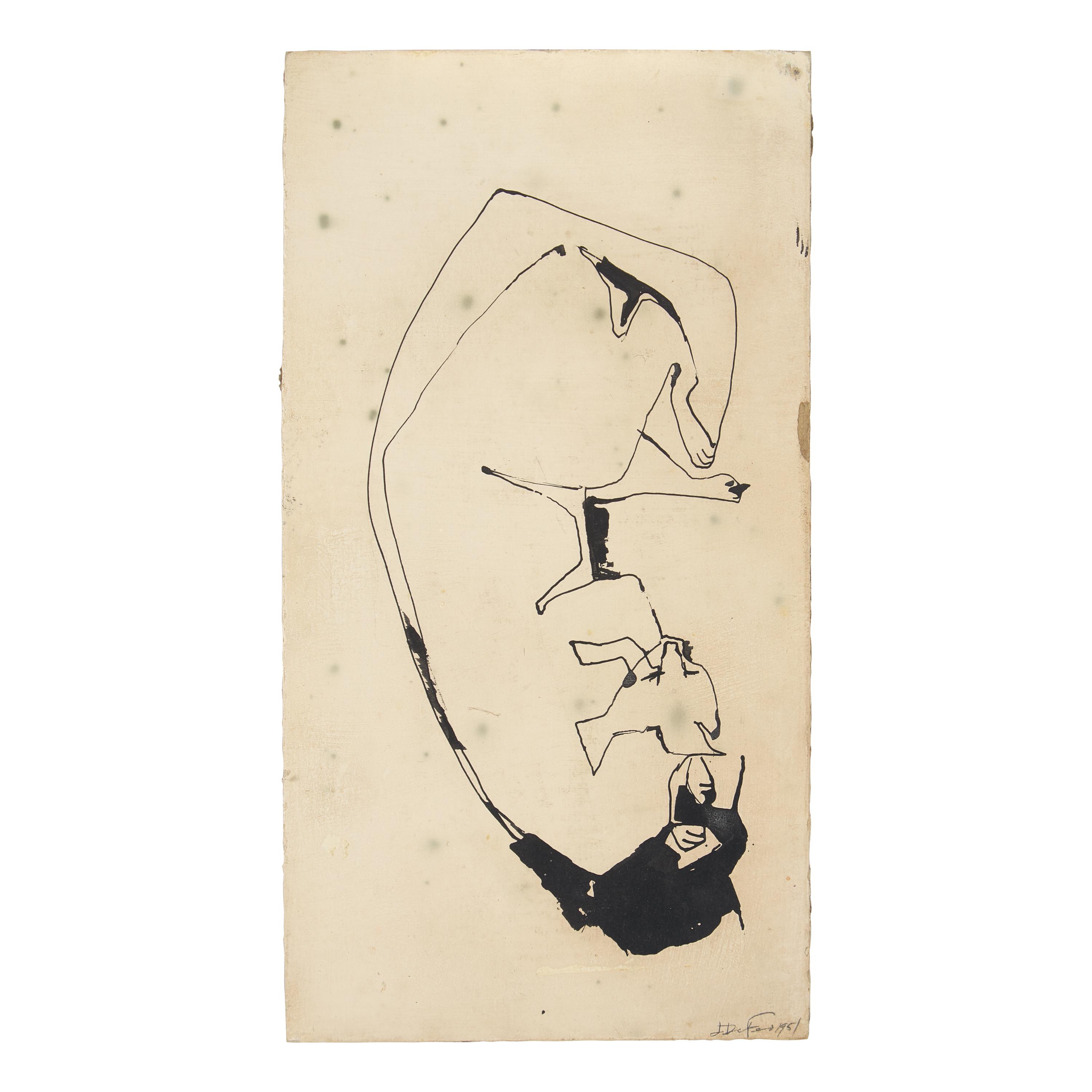 Jay DeFeo (American, 1929-1989) — Untitled (Cat), 1951