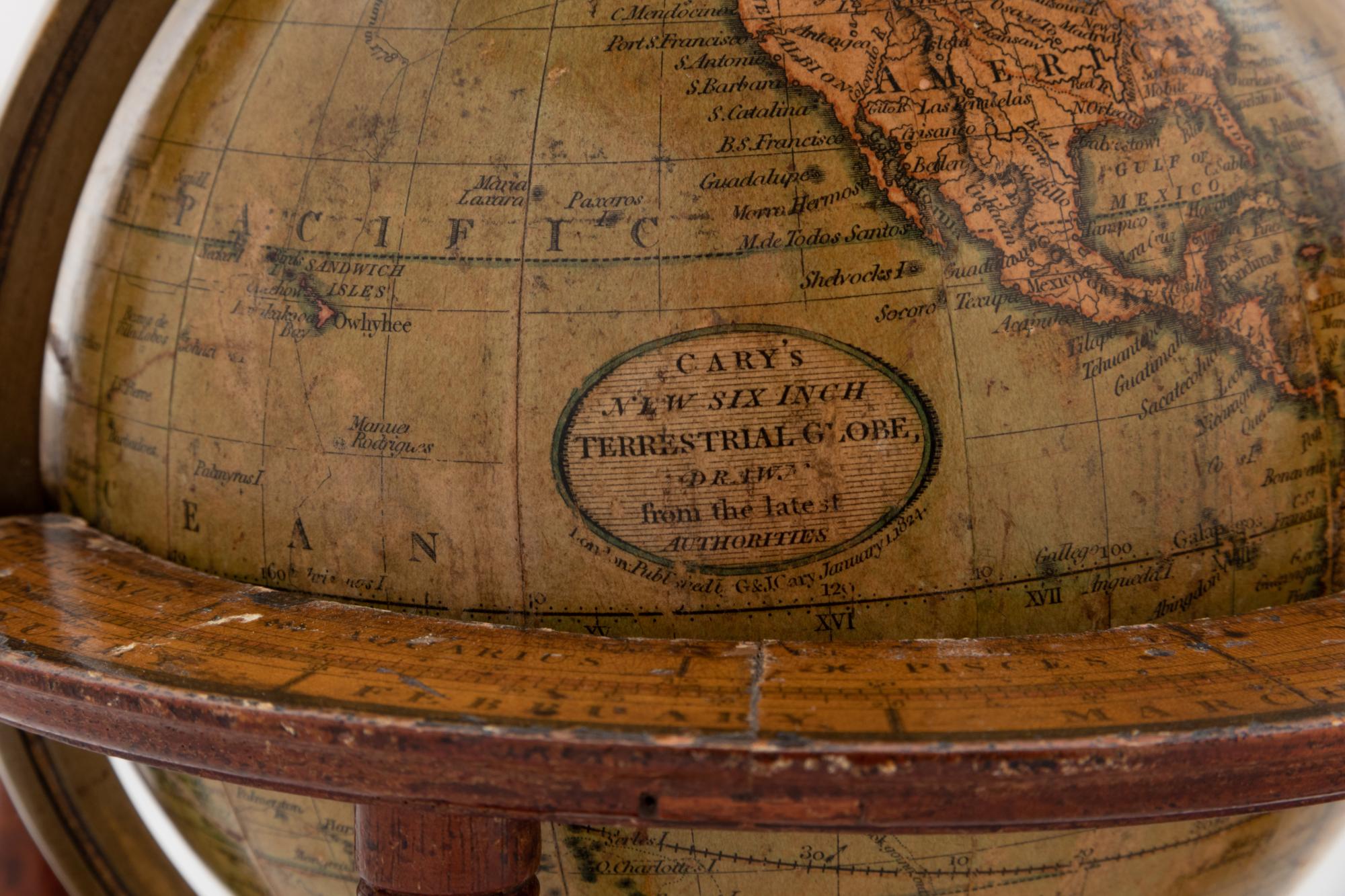 A Pair of George IV Mahogany Six-Inch Table Globes