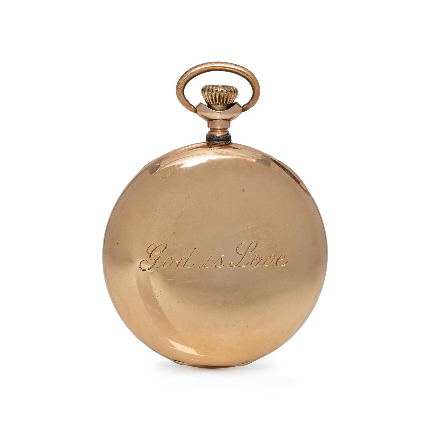 J.E. CALDWELL & CO., 14K YELLOW GOLD OPEN FACE POCKET WATCH