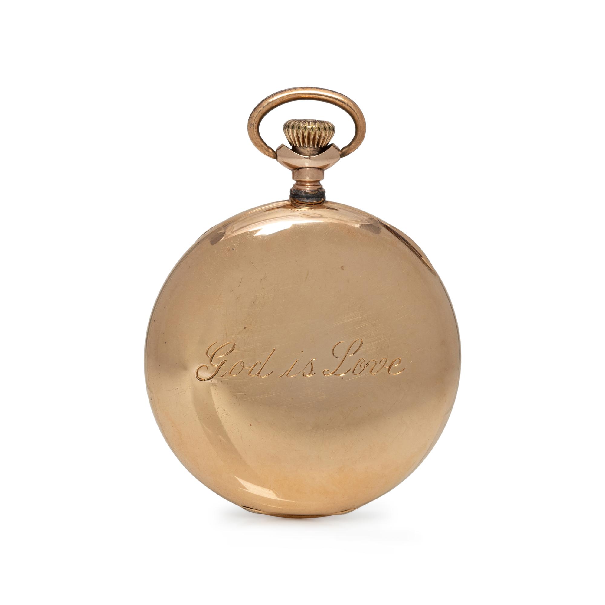 J.E. CALDWELL & CO., 14K YELLOW GOLD OPEN FACE POCKET WATCH
