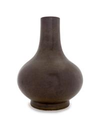 A Teadust Glazed Porcelain Bottle Vase