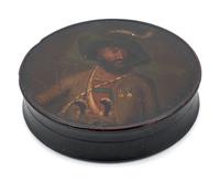 A Painted Treen Snuff Box