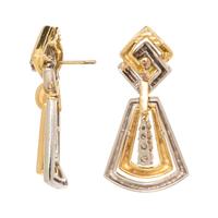 BICOLOR GOLD AND DIAMOND EARRINGS