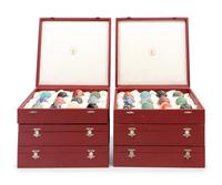 A Collection of Sixty-Six Russian Hardstone and Semi-Precious Stone Eggs