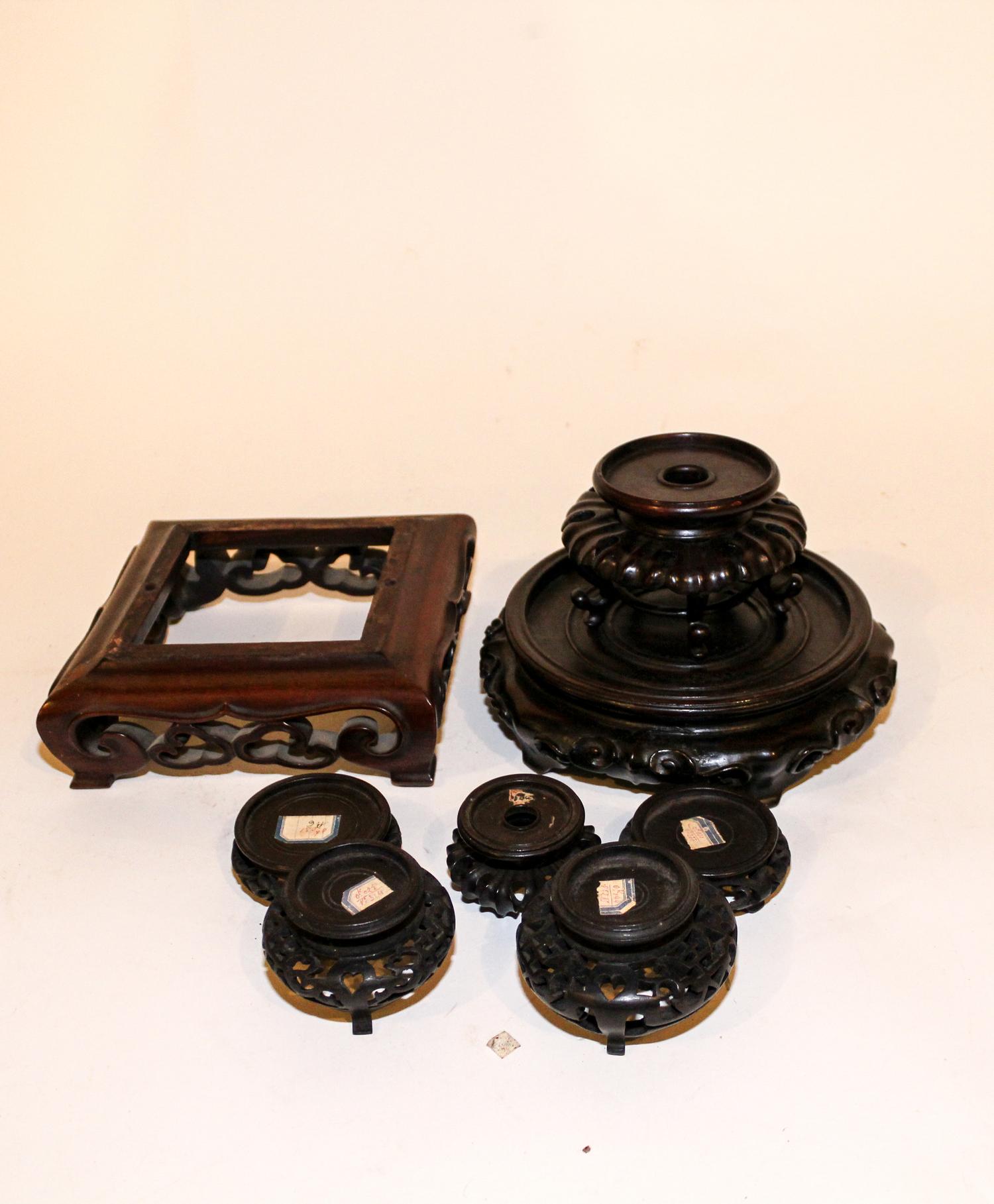 A Group of Thirty-Four Stands Diameter of largest 7 1/2 inches.