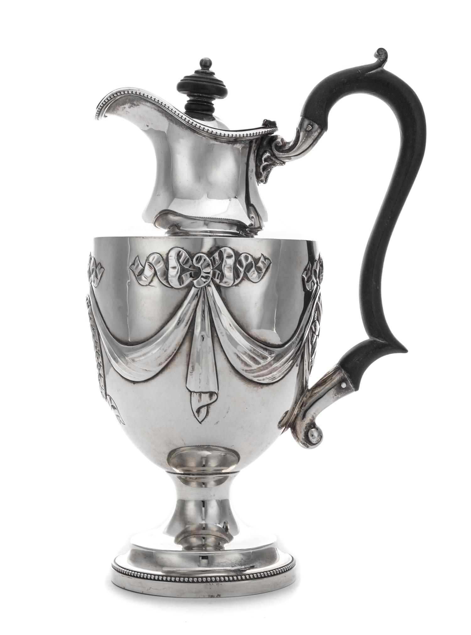 An Edward VII Silver Ewer, Williams Birmingham Ltd., Birmingham, 1904, of baluster form, the body worked with ribbons and festoon motif