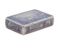 Two Continental Niello Silver Snuff Boxes