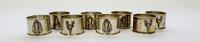 A Set of Eight Thai Silver Napkin Rings Diameter 1 3/4 inches.