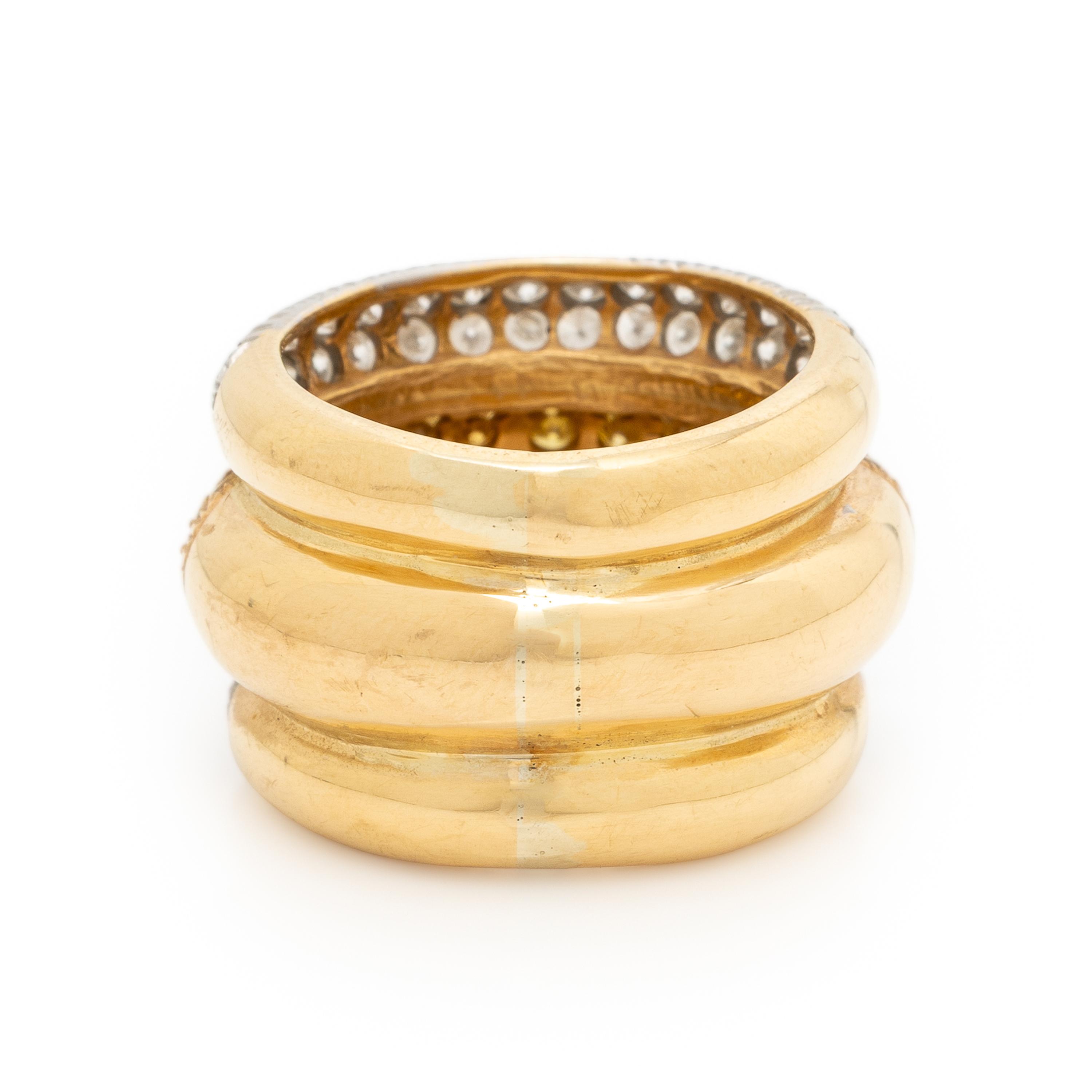 Diamond, Yellow Sapphire, and Yellow Gold Ring