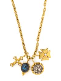 ELIZABETH LOCKE, YELLOW GOLD NECKLACE AND CHARMS