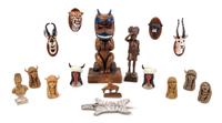 A Collection of Native American Decorative Articles Height of first 8 1/4 inches.