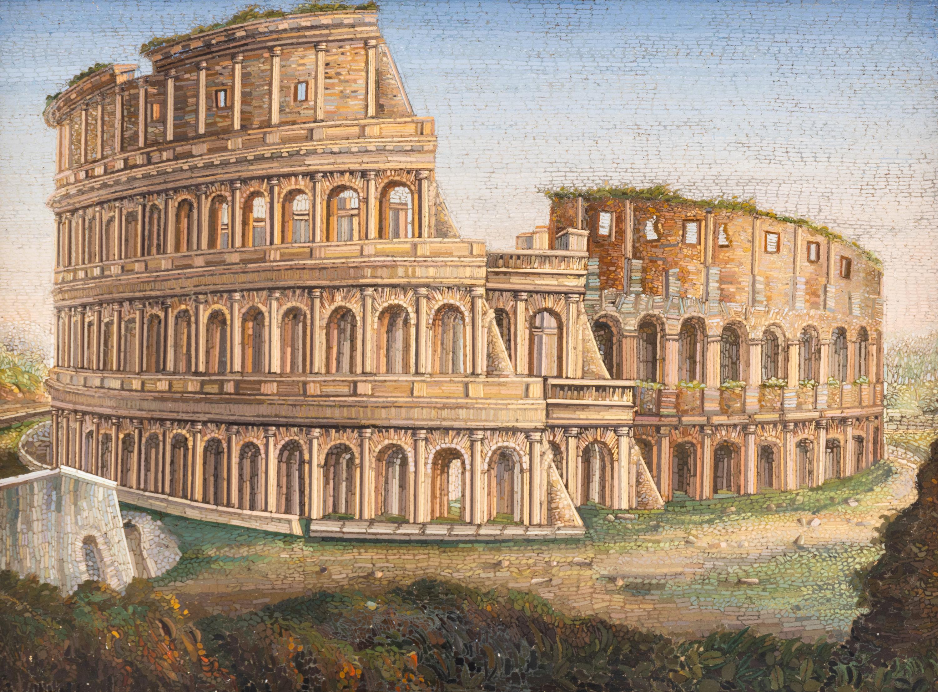 An Italian Micromosaic Panel of the Colosseum