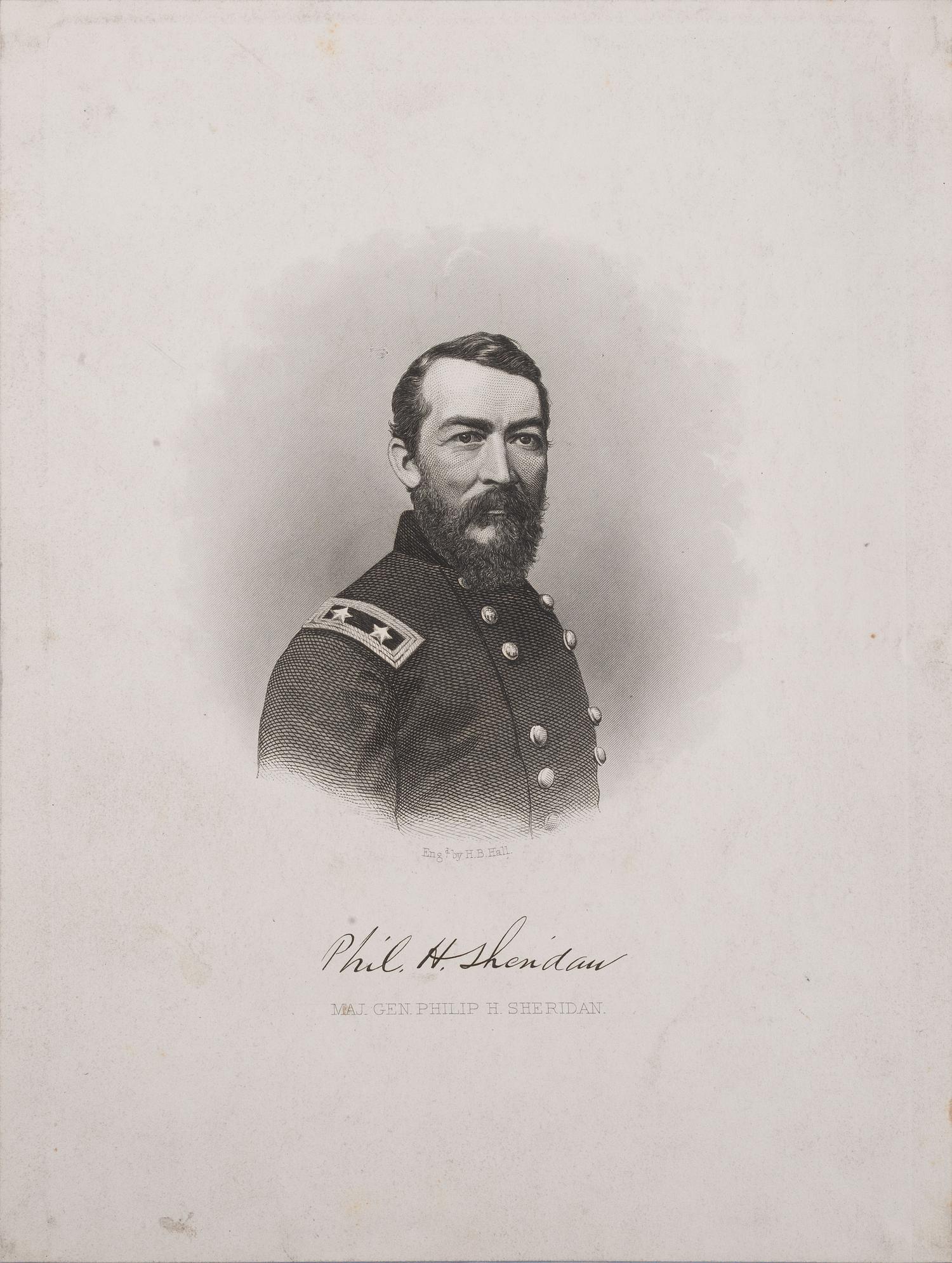 SHERIDAN, Philip H. (1831-1888). ALS and ANS on Headquarters Fifth Military District letterhead. [ With: ] Engraving of Philip H. Sheridan.