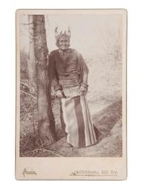 [NATIVE AMERICANS]. IRWIN, William E., photographer. Cabinet card of Apache Indian Chief Geronimo. Chickasha, Indian Territory [Oklahoma]: ca 1889.