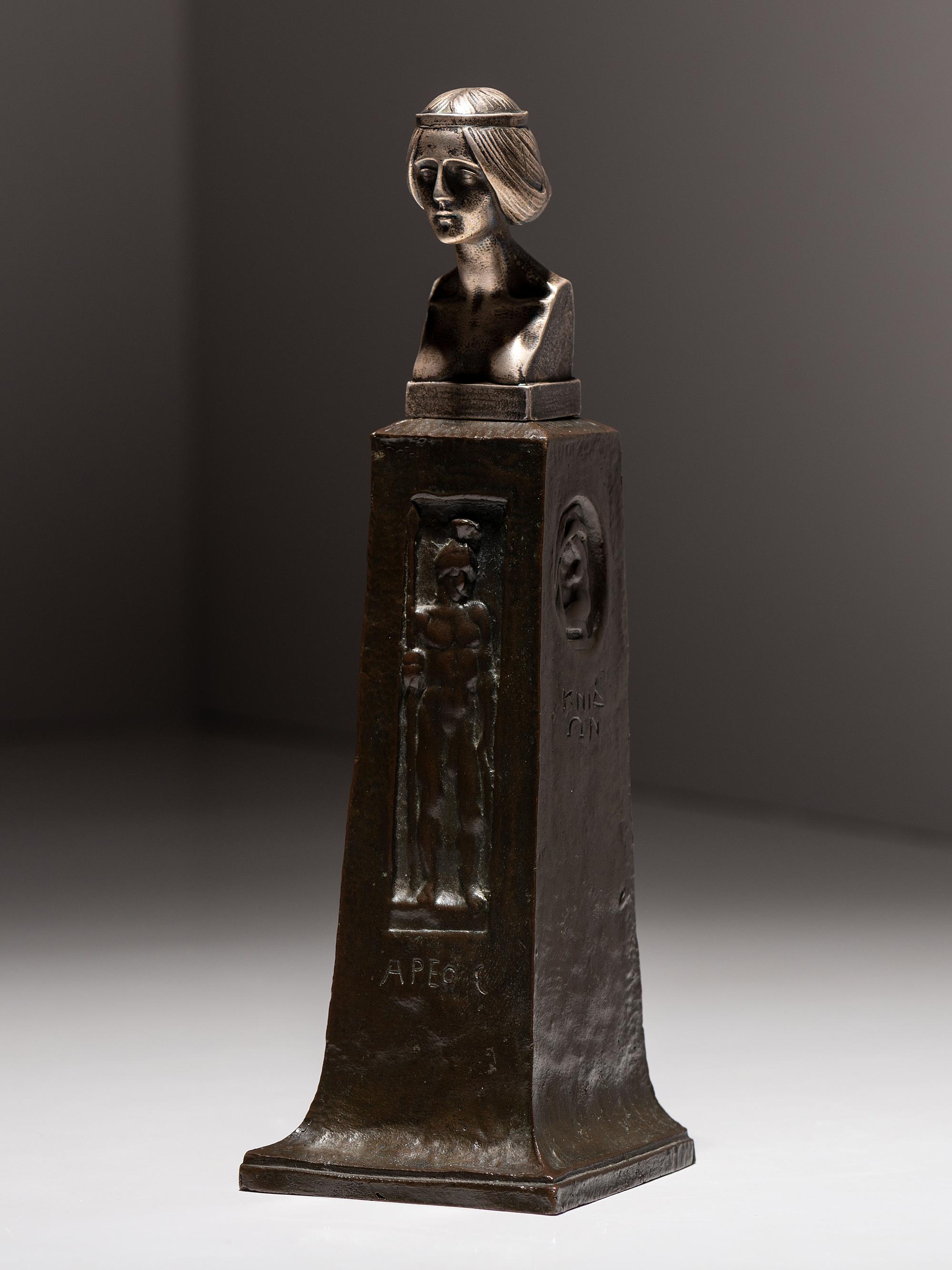 'Ares' Silver Seal with Pedestal Base, c. 1900