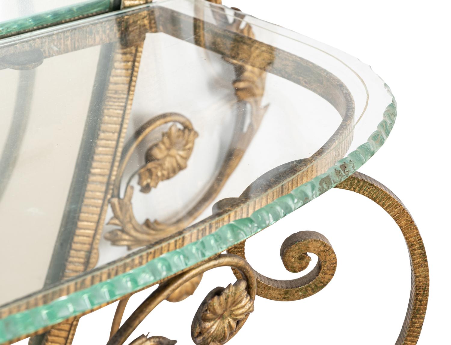 An Italian Gilt Iron Console Table and Mirror