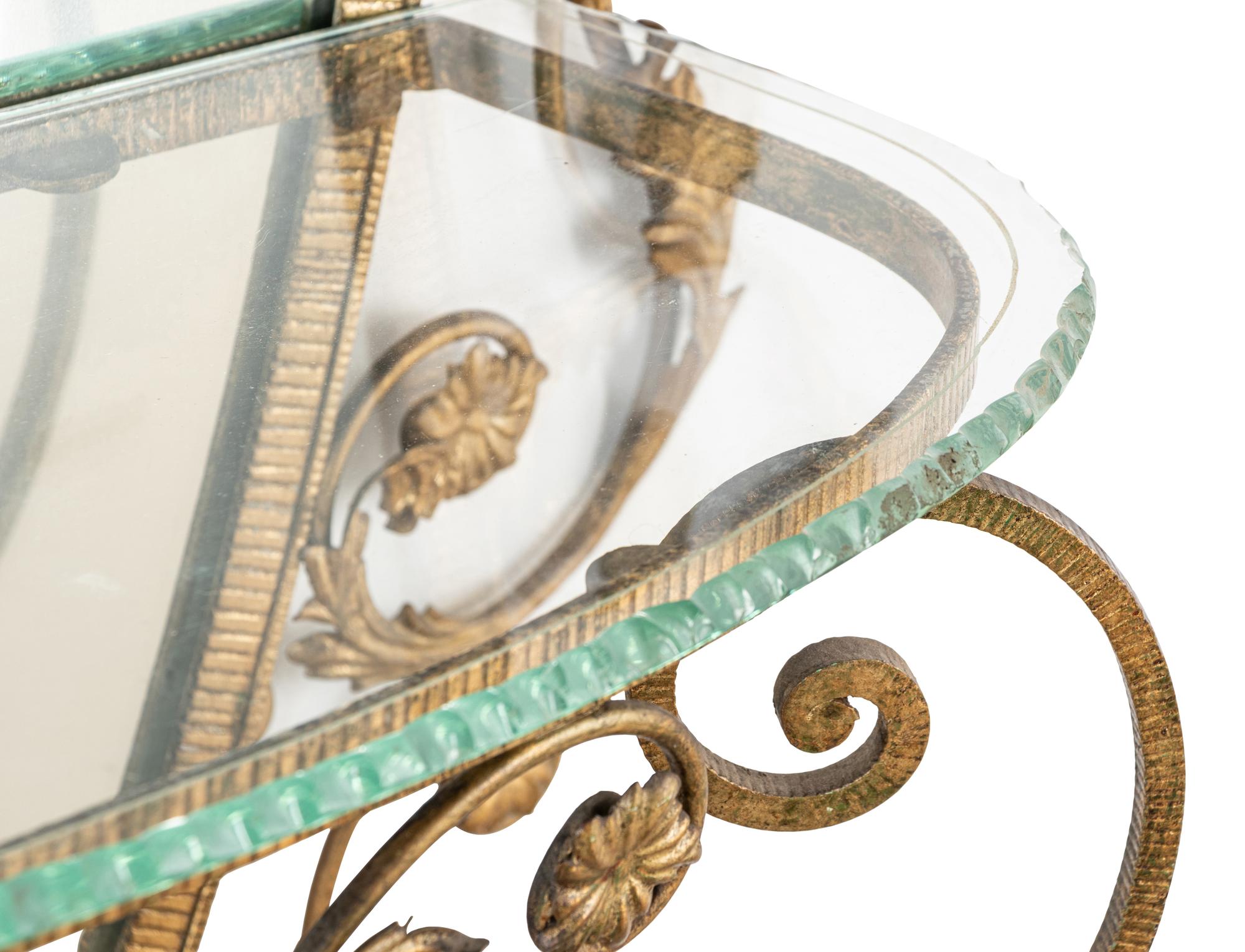 An Italian Gilt Iron Console Table and Mirror