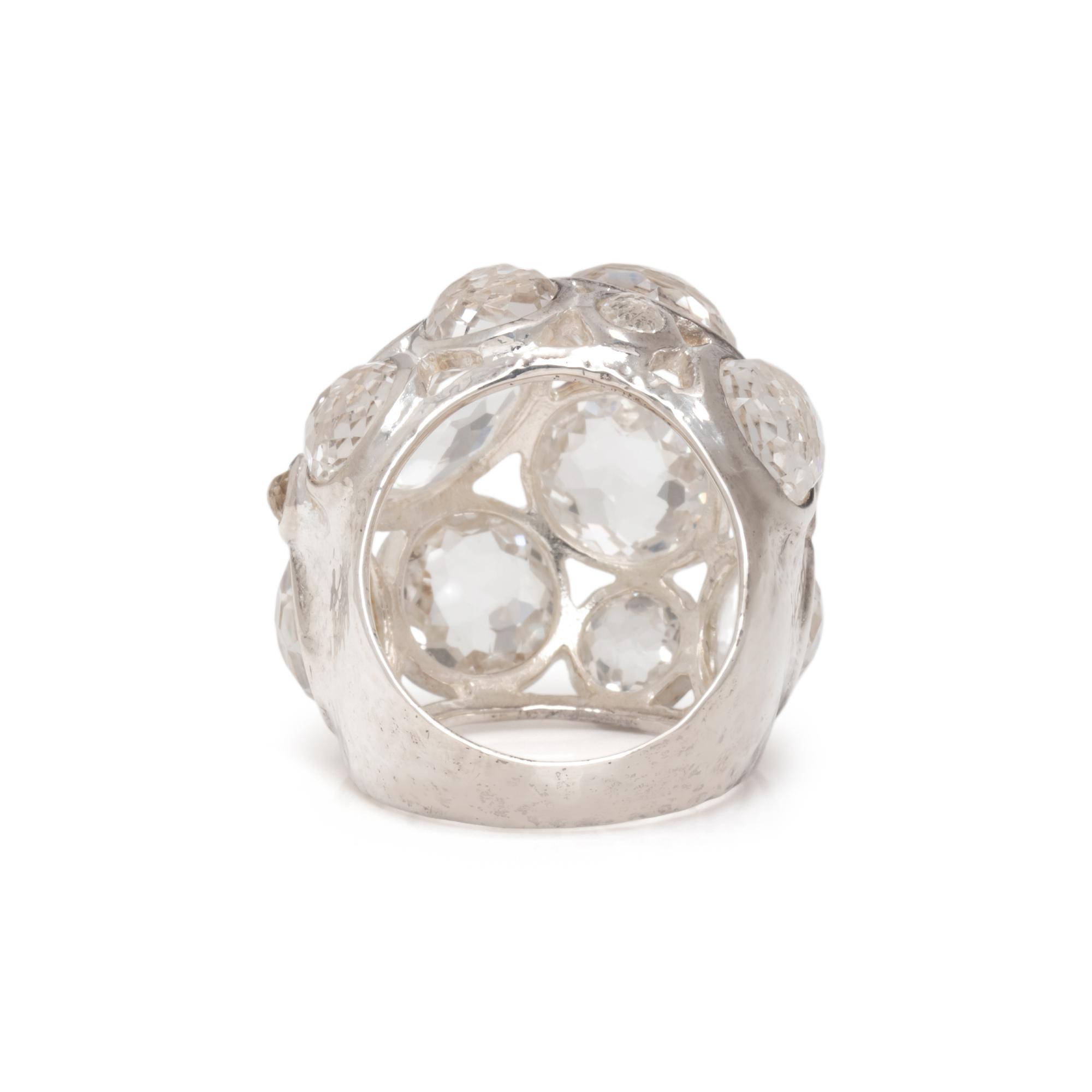 IPPOLITA, 'ROCK CANDY' ROCK CRYSTAL, QUARTZ, AND STERLING SILVER RING