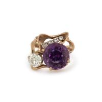 AMETHYST AND DIAMOND RING
