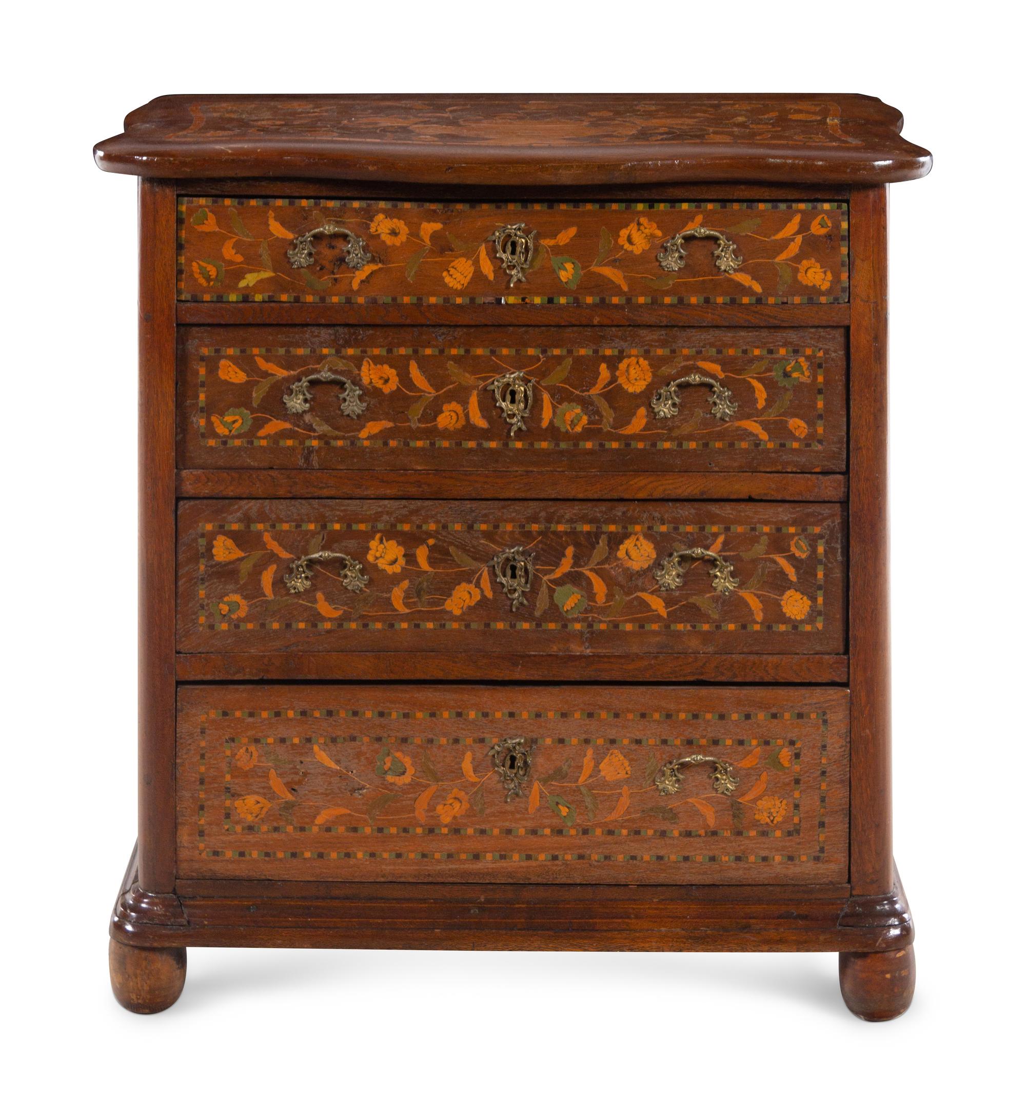 A Dutch Marquetry Chest of Drawers