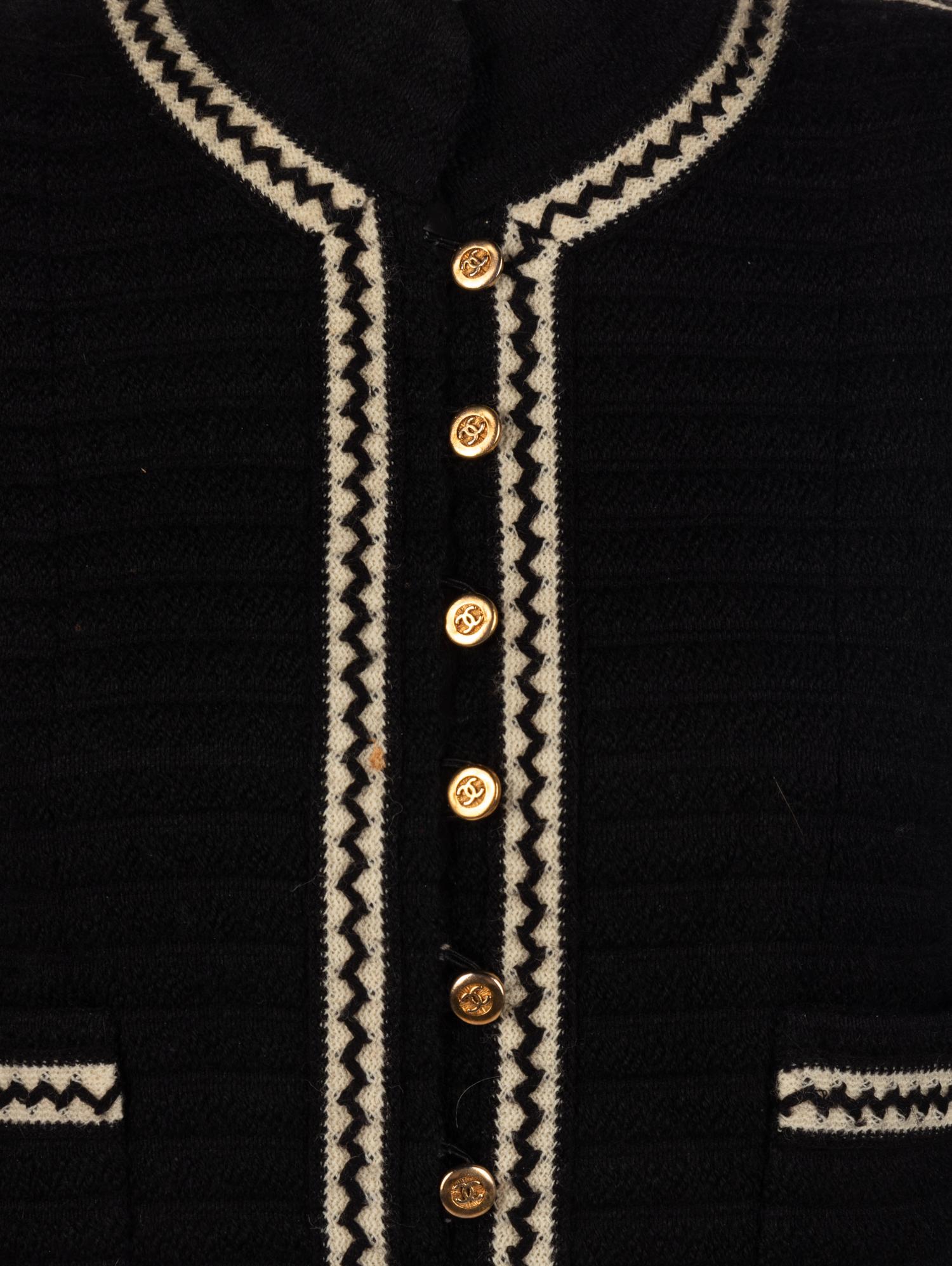Chanel Black and White Skirt Suit, 1990-2000s