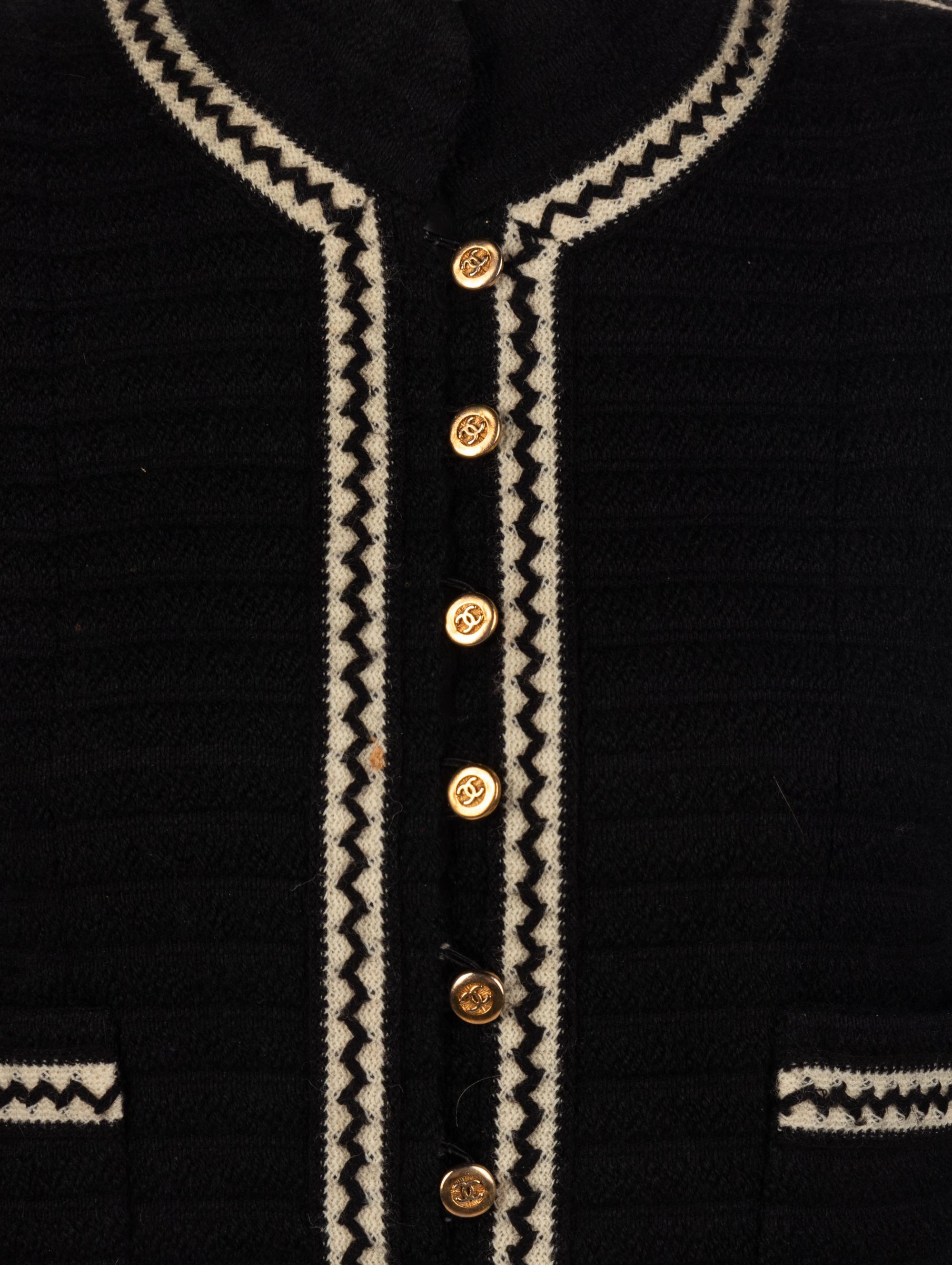 Chanel Black and White Skirt Suit, 1990-2000s