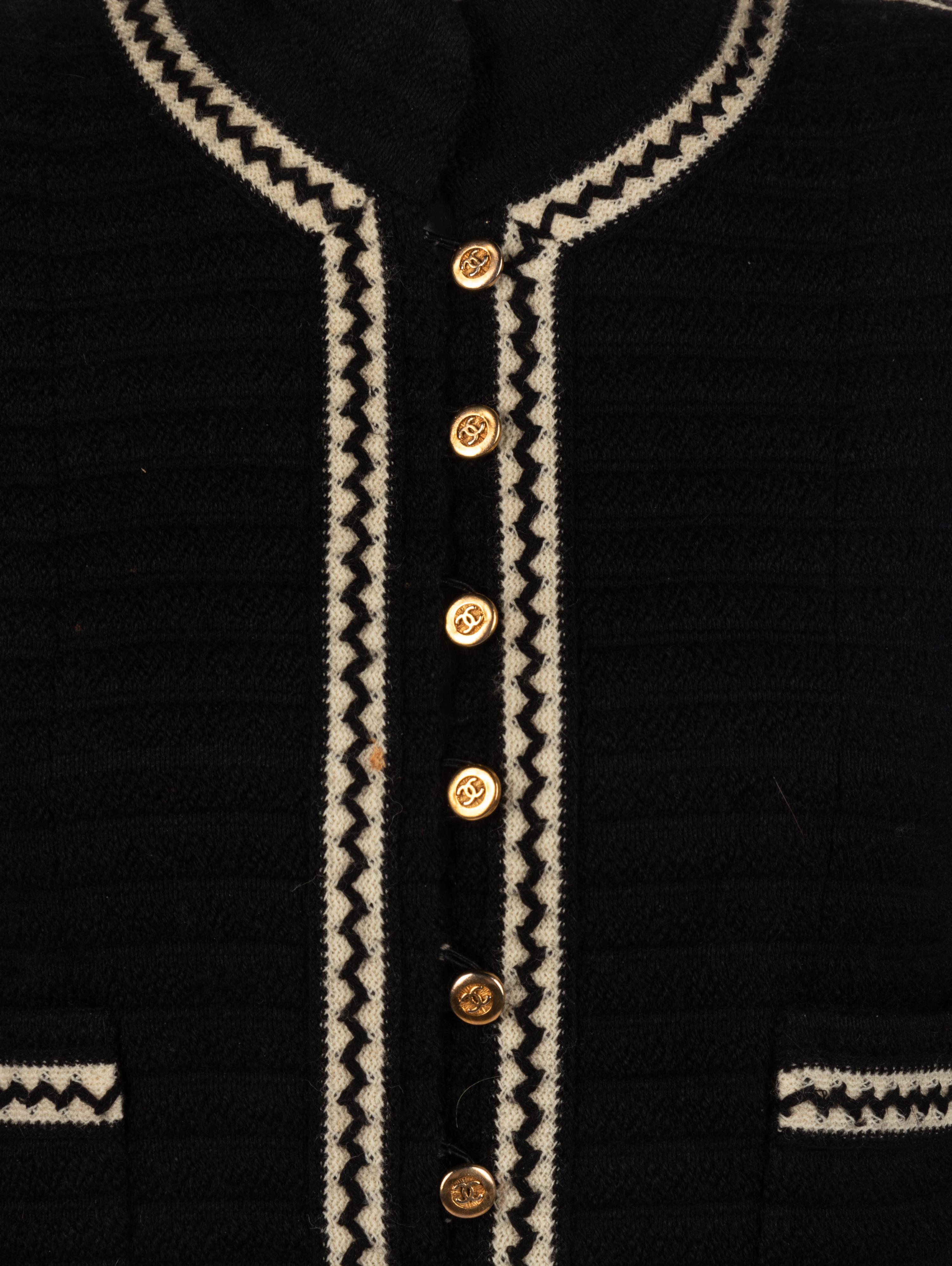Chanel Black and White Skirt Suit, 1990-2000s